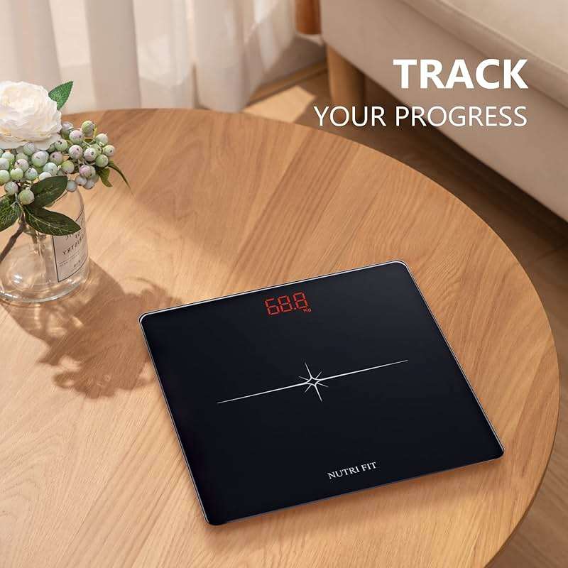 NUTRI FIT Digital Scale for Body Weight, Precision Bathroom Weighing Scale Step-On Technology High Capacity - 330 lb, LED Display with High Precision Measurements, Black - Image 7