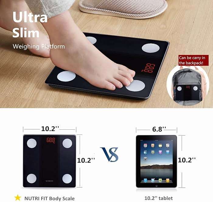 NUTRI FIT Bathroom Scale Smart Digital Bluetooth Scales for Body Weight, Body Fat, BMI Body Composition Analyzer Weighing Scale with High Precision Measurements Sync APP Heavy Duty 330lbs - Image 6