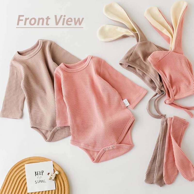 ACEHCEAR Baby Boys Girls Bunny Outfit My First Easter Costumes Infant Newborn Bodysuit Romper with Long Ear Hat 0-24 Months - Image 3