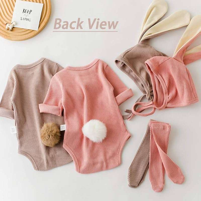 ACEHCEAR Baby Boys Girls Bunny Outfit My First Easter Costumes Infant Newborn Bodysuit Romper with Long Ear Hat 0-24 Months - Image 4