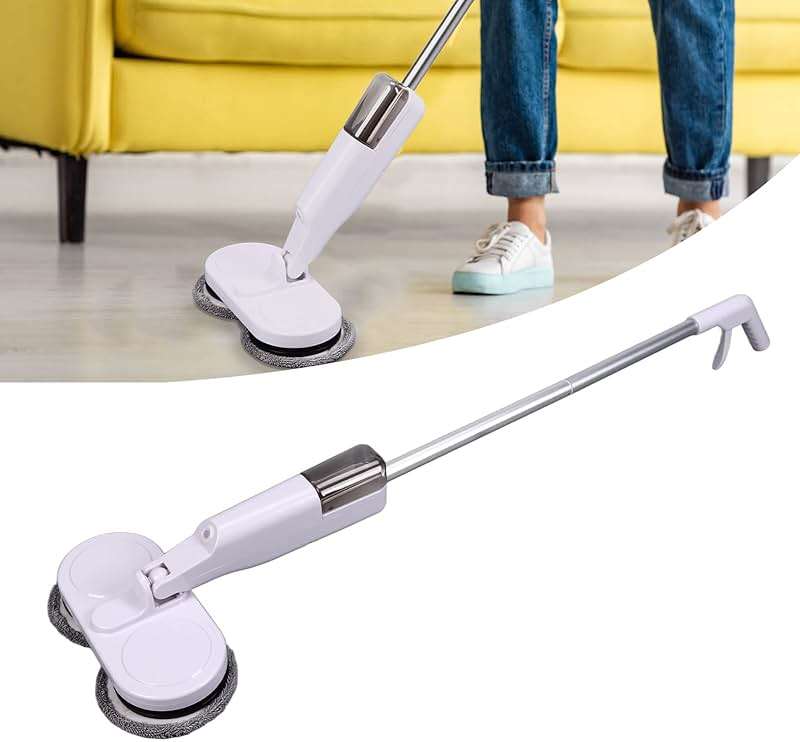Cordless Electric Mop, Spin Mop Polisher with Water Tank Replaceable Cloth, Dry and Wet Up to 60 Mins Convenient Detachable Handheld Unit 2000mAh Steam Cleaner Designed for Hard Floors - Image 8