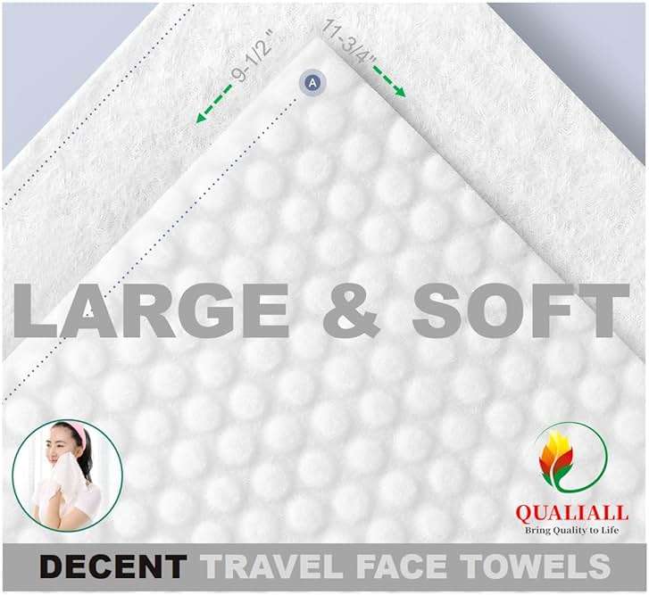 QUALIALL Premium Compressed Towels, Pure Cotton Portable Washcloth for Camping or Travel… - Image 2