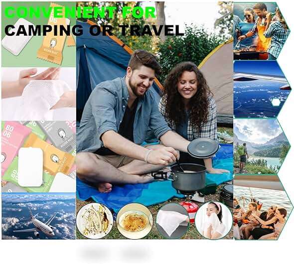 QUALIALL Premium Compressed Towels, Pure Cotton Portable Washcloth for Camping or Travel… - Image 5