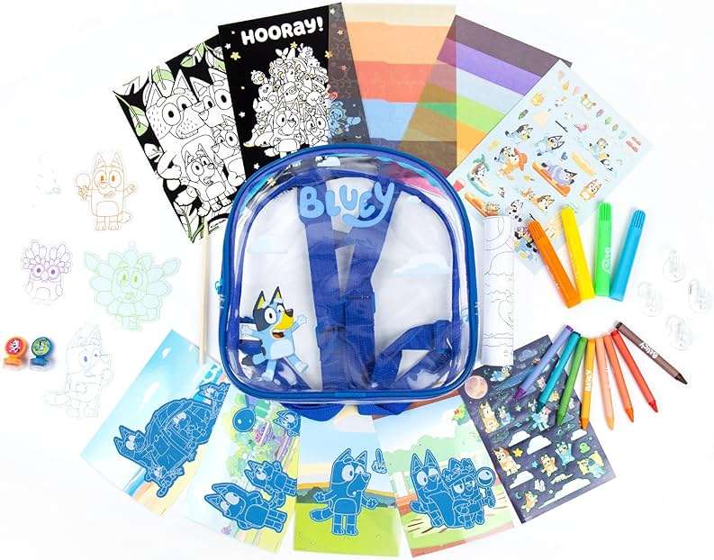 Horizon Group USA Bluey Ultimate Activity Backpack, 10+ Creative Projects in a Reusable Bag, Less-Mess Toddler Toys, Road Trip Essentials for Kids, Great Airplane Toy - Image 5