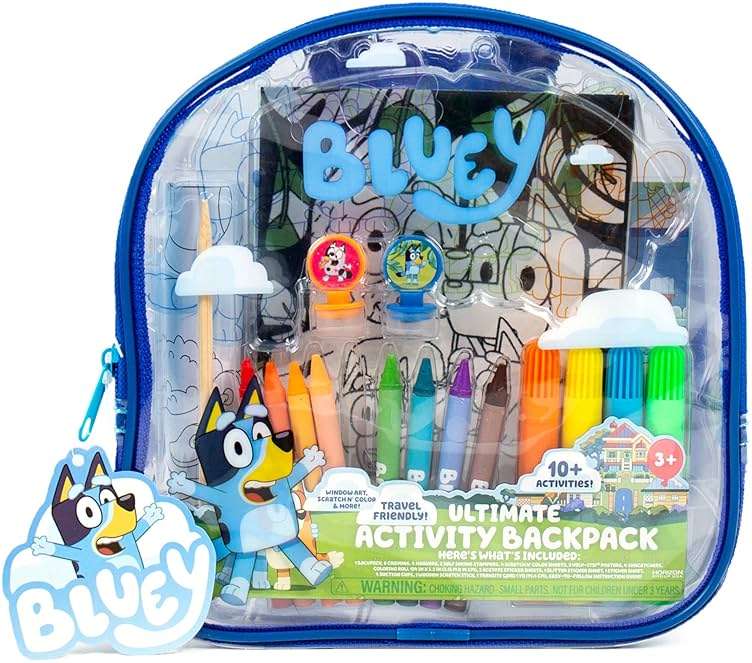 Horizon Group USA Bluey Ultimate Activity Backpack, 10+ Creative Projects in a Reusable Bag, Less-Mess Toddler Toys, Road Trip Essentials for Kids, Great Airplane Toy - Image 6