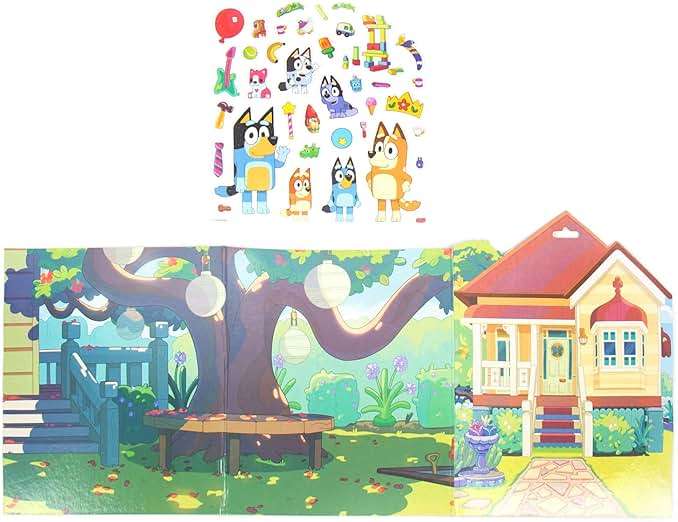 Horizon Group USA Bluey Sticker Playset, 2 Sticker Play Scenes, 35+ Reusable Puffy Bluey Repositionable Stickers for Kids, Perfect for Travel, Screen-Free Fun - Image 5