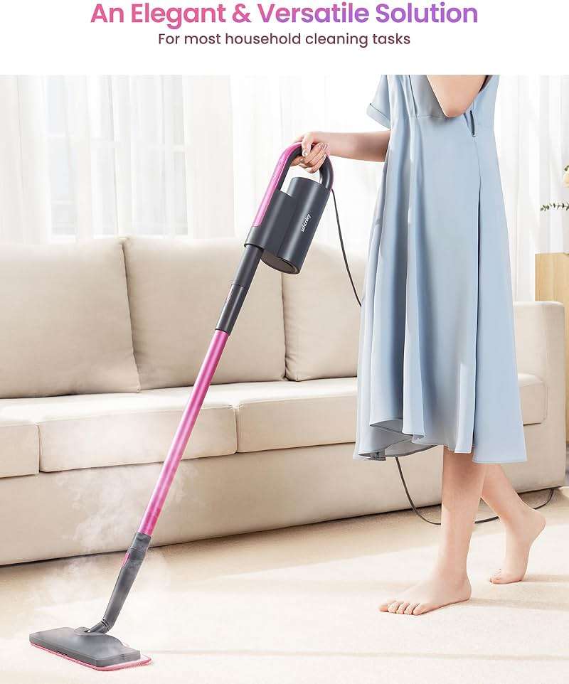 Schenley Steam Mop Cleaner with Detachable Handheld Steamer for Cleaning Hardwood, Laminate Floor, Tiles and Grout, with 14-in-1 Multi-purpose Accessories and Washable Microfiber Pads - Image 3
