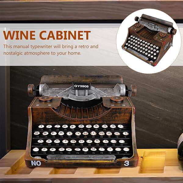 FOMIYES Classic Manual Typewriter Model Vintage Typewriter Figurine Iron Art European Style Statue for Cafe Bar Home Wine Cabinet Decor Photo Prop Black - Image 9