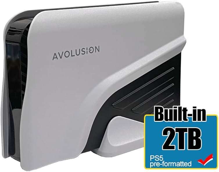 Avolusion PRO-Z Series 2TB USB 3.0 External Gaming Hard Drive for PS5 Game Console (White) (Renewed) - Image 2