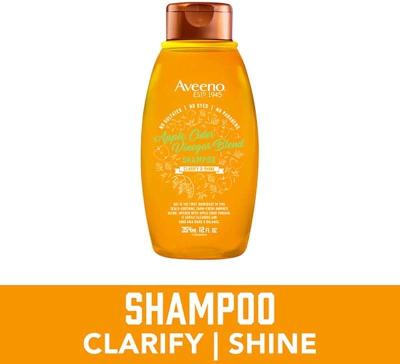 Aveeno Apple Cider Vinegar Shampoo + Conditioner Set, Hair Care Bundle for Balance & High Shine, Daily Clarifying & Soothing Scalp Shampoo & Conditioner for Oily & Dull Hair, Two Pack, 2 x 12 fl. oz - Image 2