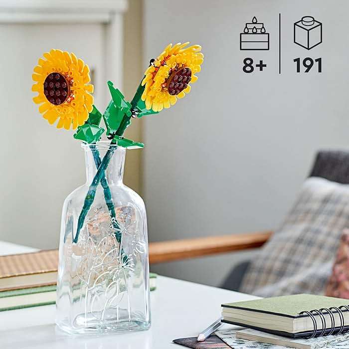 LEGO Sunflowers Building Toy for Kids, Girls and Boys Ages 8+ - Artificial Sunflowers for Home Decor and Display - Birthday Gift Idea for Lovers of Plants & Flowers - 40524 - Image 3