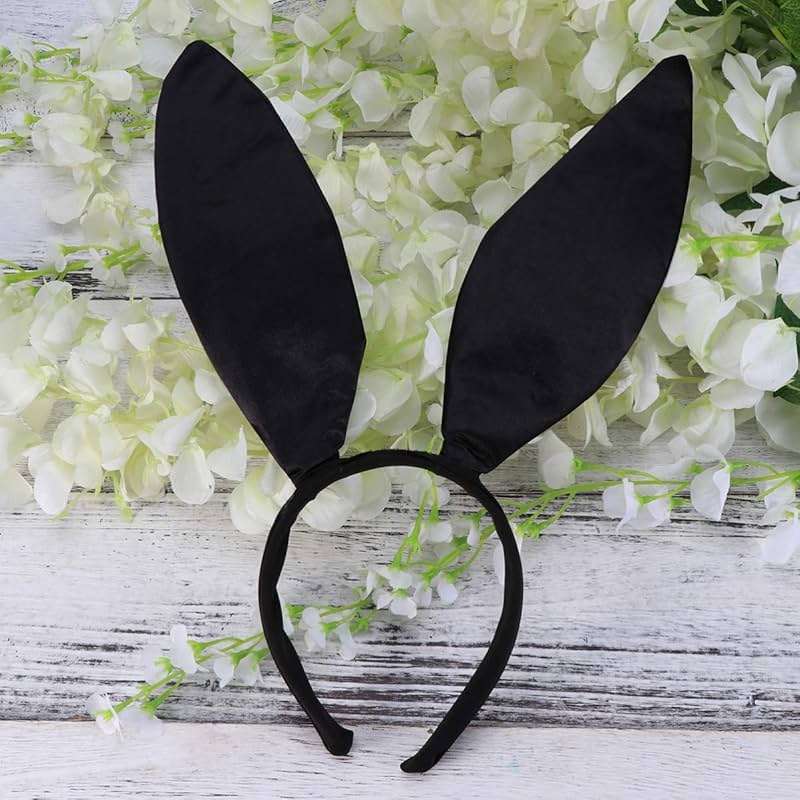 LKQBBSZ Black Bunny Ears Cosplay for Easter, Cute Bunny Rabbit Ears Halloween Costume Halloween Party Accessories for Adult - Image 2