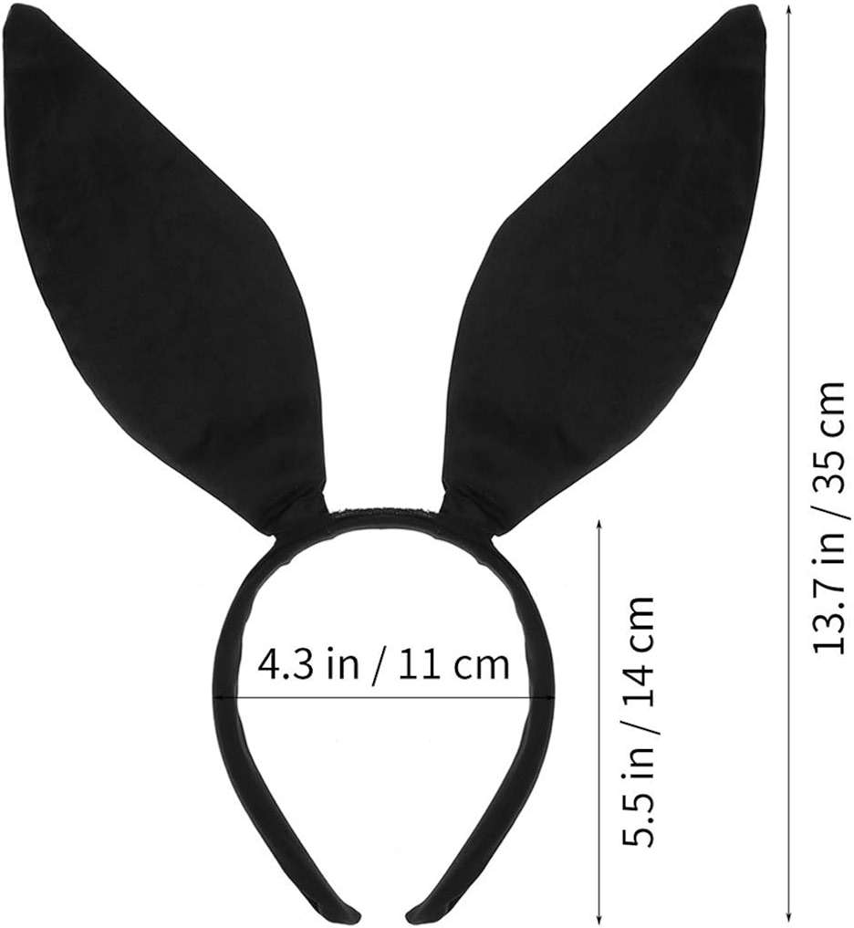 LKQBBSZ Black Bunny Ears Cosplay for Easter, Cute Bunny Rabbit Ears Halloween Costume Halloween Party Accessories for Adult - Image 3