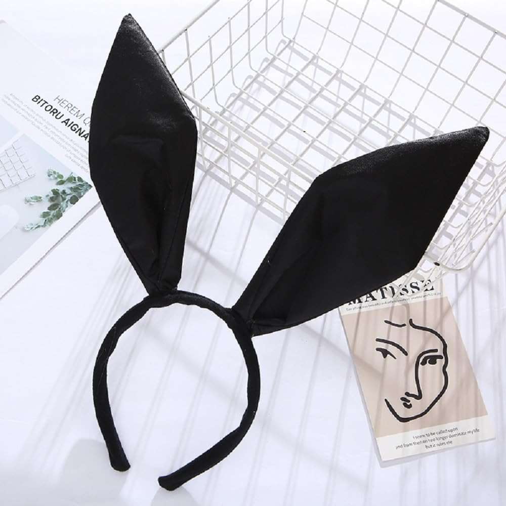 LKQBBSZ Black Bunny Ears Cosplay for Easter, Cute Bunny Rabbit Ears Halloween Costume Halloween Party Accessories for Adult - Image 4