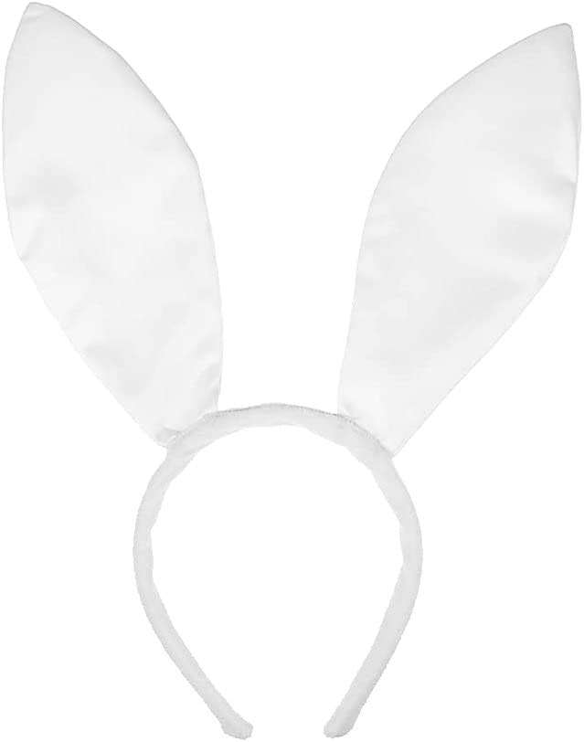 LKQBBSZ White Bunny Ears Cosplay Set for Easter, Cute Bunny Rabbit Ears Tail Bow Tie Halloween Costume Kit Halloween Party Accessories for Adult - Image 1