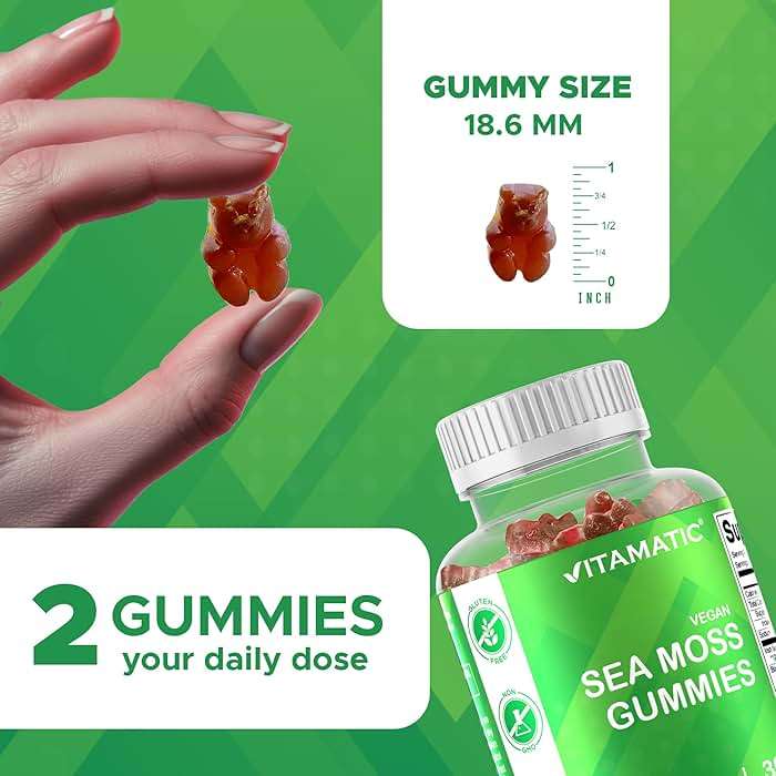 Vitamatic Irish Sea Moss Gummies with Bladderwrack & Burdock Root – Botanical Extract Supplement – Vegan, Non-GMO – 60 Count - Image 3