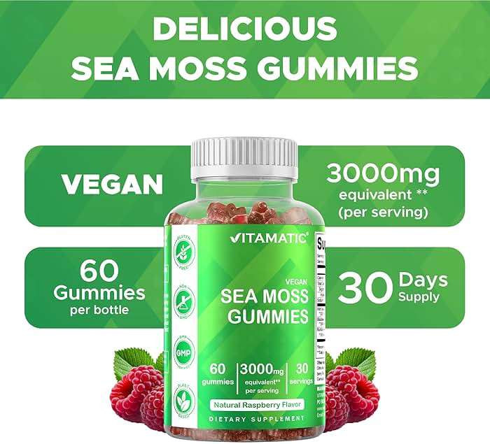 Vitamatic Irish Sea Moss Gummies with Bladderwrack & Burdock Root – Botanical Extract Supplement – Vegan, Non-GMO – 60 Count - Image 4