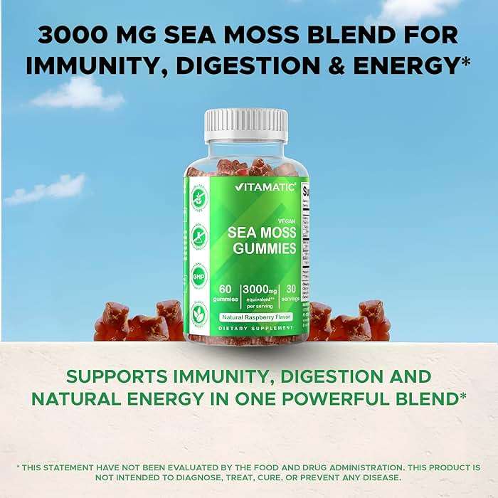 Vitamatic Irish Sea Moss Gummies with Bladderwrack & Burdock Root – Botanical Extract Supplement – Vegan, Non-GMO – 60 Count - Image 6