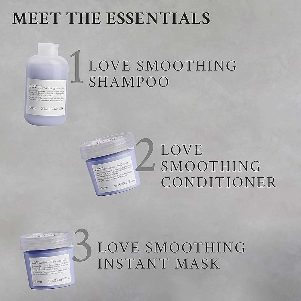 Davines LOVE/Smoothing Shampoo, Gentle Anti-Frizz Cleanser for Frizzy, Coarse or Unruly Hair - Promotes Straightening & Shine - Apple Pulp Formula for Soft, Tamed & Sleek Strands - Image 5
