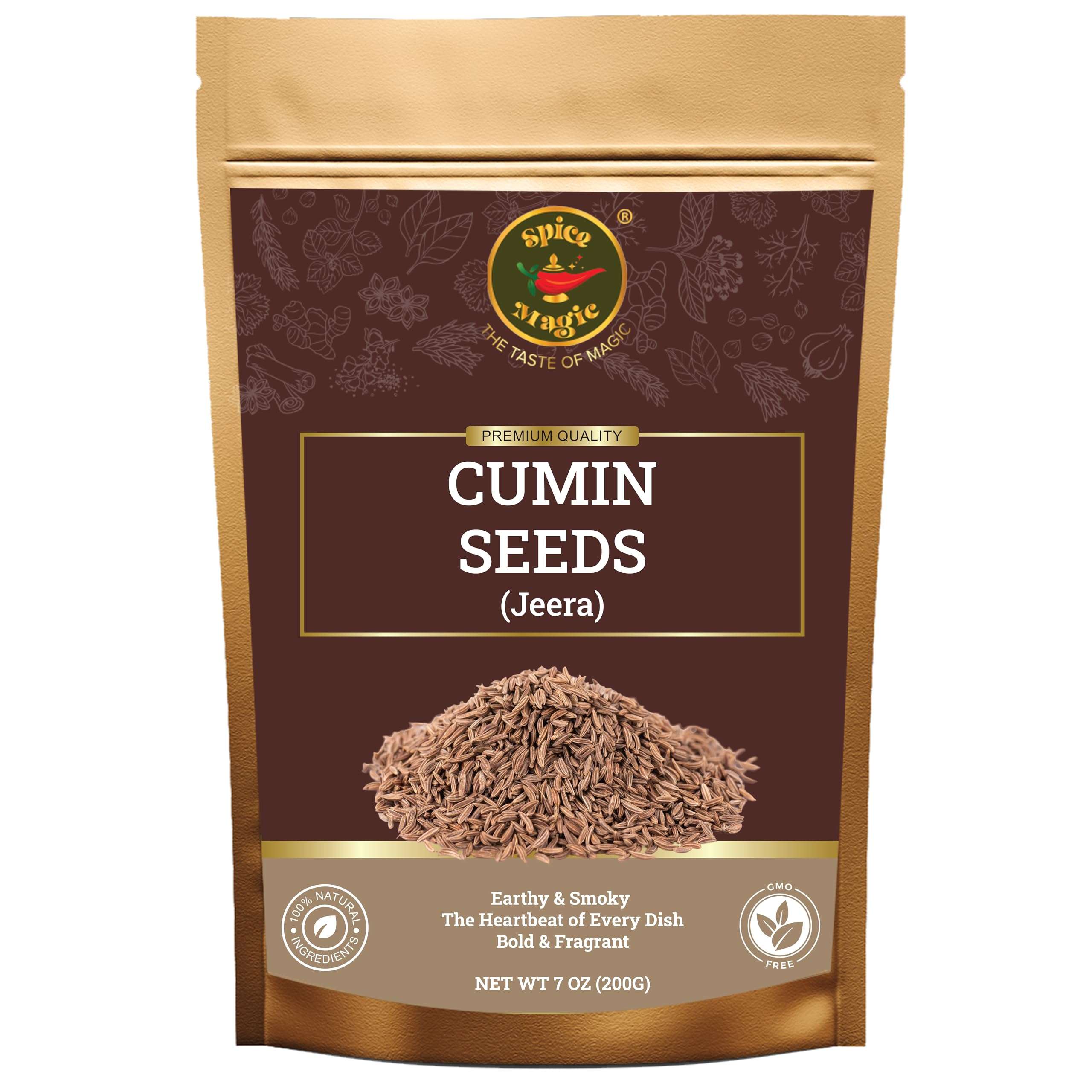 Spice Magic Cumin Seeds I 7 Oz (200 g) I Jeera Whole Cumin Seeds I 100% Fresh & Aromatic I Non-GMO I Premium Quality for Cooking and Seasoning I Indian Spices - Image 1
