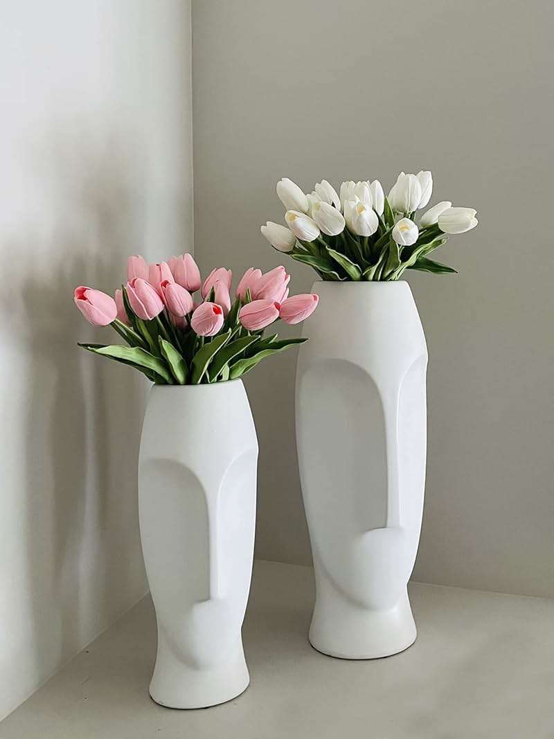 Beferr White Tulips Artificial Flowers 18Pcs Faux Silk Tulip Real Touch Tulip Fake Flowers Bouquets Arrangements for Mother's Day Easter Spring Flowers Gifts Home Table Decor - Image 6