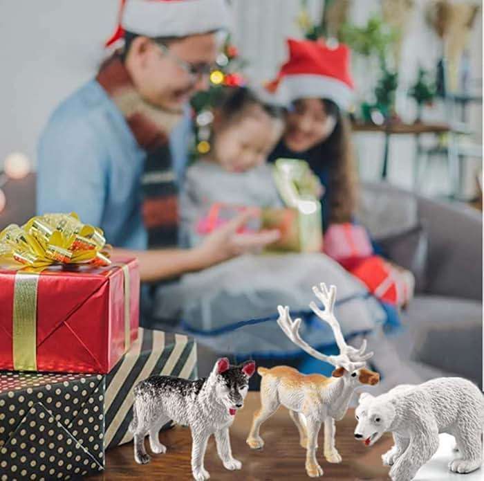 NatureMan Mini Arctic Animals Toys Set 10PCS Polar Animal Figurines Toy PlaysetIncludes Polar Bear Seal Reindeer Wolf Rabbit Arctic Fox Igloo for Toddlers Birthday Gift - Image 7
