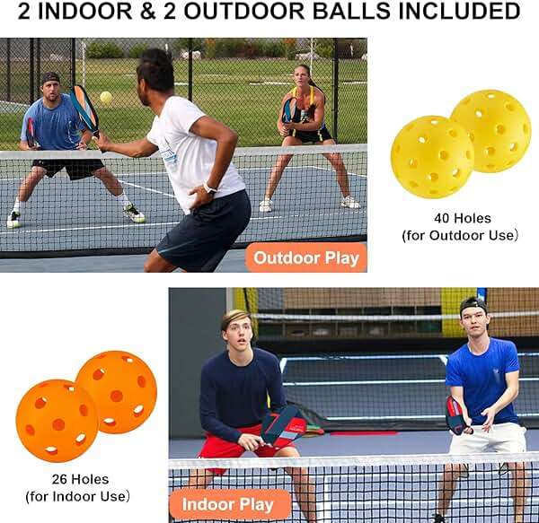 BEIVES Pickleball Paddles, USAPA Fiberglass Pickleball Paddles Set of 4, Pickleball Set with 4 Pickleball Rackets, Including 4 Pickleballs & 1 Carry Bag, Pickle Ball Paddles Set for Men, Women - Image 7