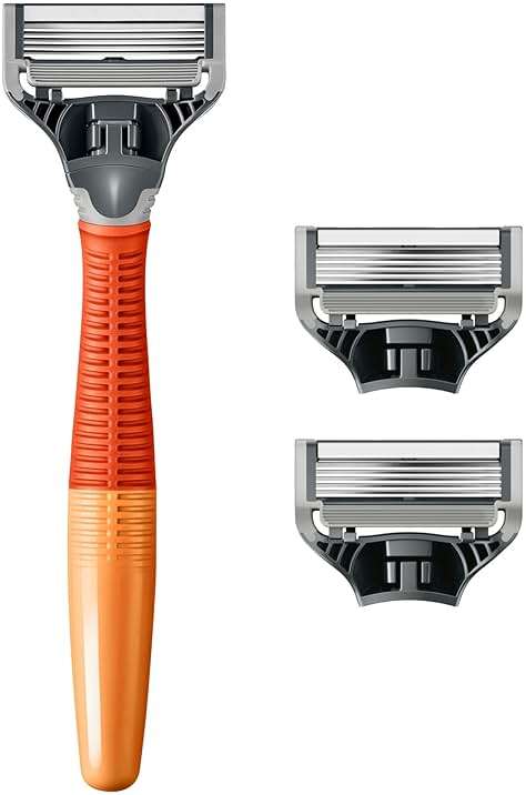 Harry's Original Shaving Kit for Men - Razor Handle and 3 Razor Blade Refill Cartridges - German Engineered - Ember - Image 2