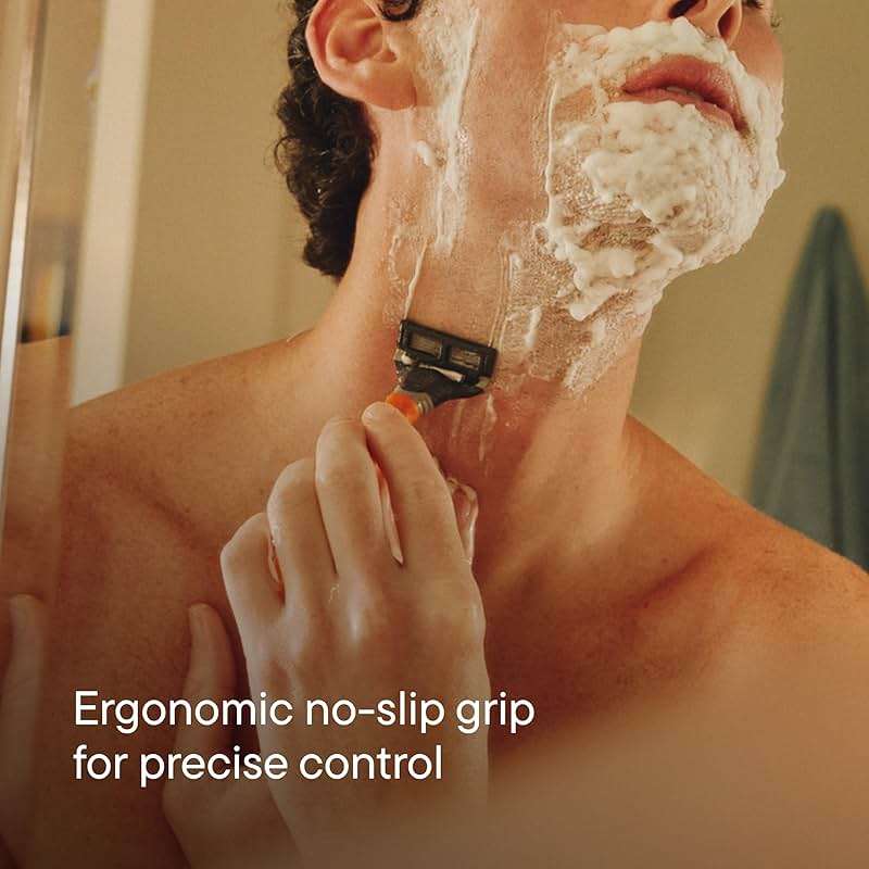 Harry's Original Shaving Kit for Men - Razor Handle and 3 Razor Blade Refill Cartridges - German Engineered - Ember - Image 5