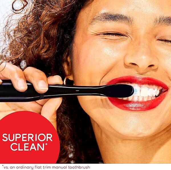 Colgate Optic White Pro-Series Whitening Battery Operated Electric Toothbrush with Timer, Soft, Black - Image 2