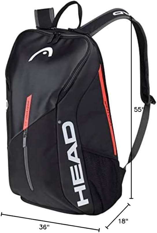 HEAD 2022 Tour Team Backpack, Black/Orange - Image 3
