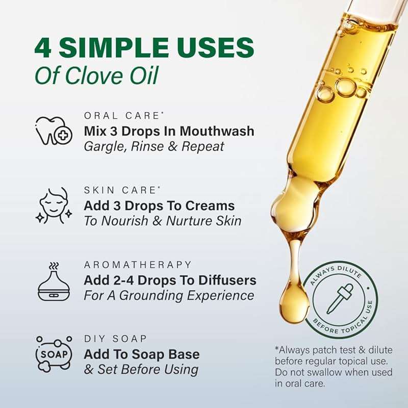 100% Pure Clove Oil - 4 Fl Oz Clove Essential Oil for Hair, Skin, Diffuser, Aromatherapy & DIY Soap Making Scent - Image 6