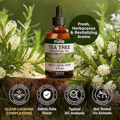 100% Pure Tea Tree Oil - 4 Fl Oz Tea Tree Essential Oil for Hair, Skin, Diffuser, Aromatherapy & DIY Soap Making Scent - Image 7