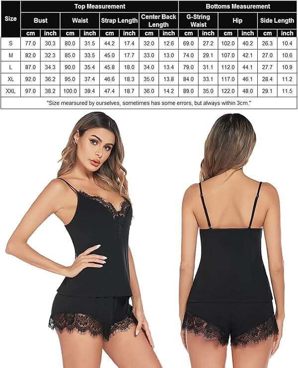 Avidlove Women Pajama Set Lace Trim Short PJ Set Modal V Neck Sleeveless Sleepwear Drawstring Waist Nightwear S-XXL - Image 6