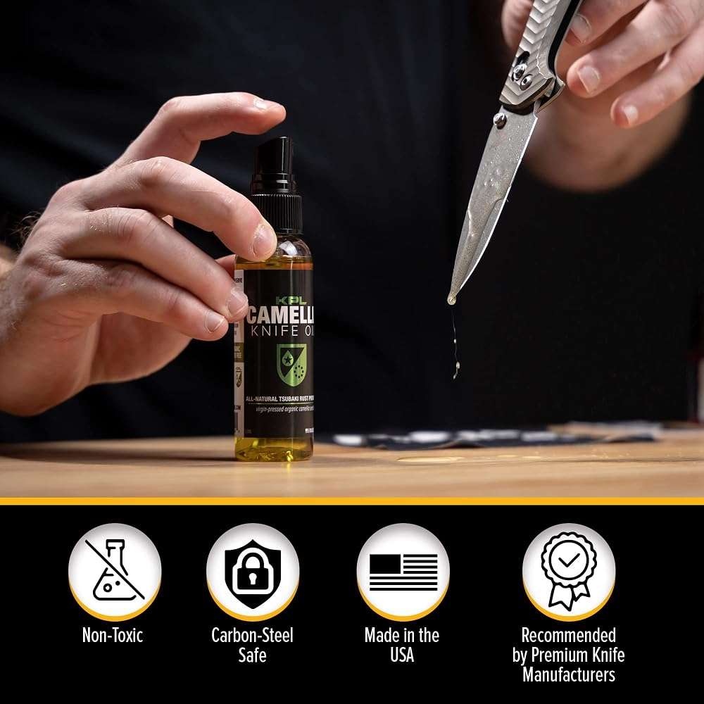 Knife Pivot Lube – Camellia Knife Oil for Blades – Tsubaki, Honing Oil for Cleaning and Blade Care – 60ml Spray Bottle - Image 6