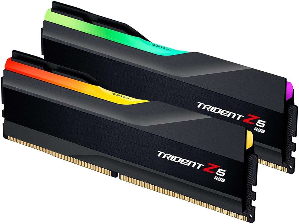 G.SKILL Trident Z5 RGB Series DDR5 RAM (Intel XMP 3.0 & AMD Expo) 32GB (2x16GB) 6000MT/s CL36-36-36-96 1.35V Desktop Computer Memory U-DIMM - Matte Black (F5-6000J3636F16GA2-TZ5RK) - Image 1