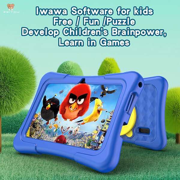 PRITOM 7 inch Tablet for Kids with Solid Case, Kids Tablets 32GB with Parental Control, Pre-Installed Free APPs Games, Educational Toddler Tablet WiFi, Bluetooth, Camera, YouTube Kids - Image 3