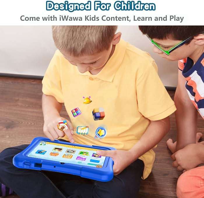 PRITOM 7 inch Tablet for Kids with Solid Case, Kids Tablets 32GB with Parental Control, Pre-Installed Free APPs Games, Educational Toddler Tablet WiFi, Bluetooth, Camera, YouTube Kids - Image 6