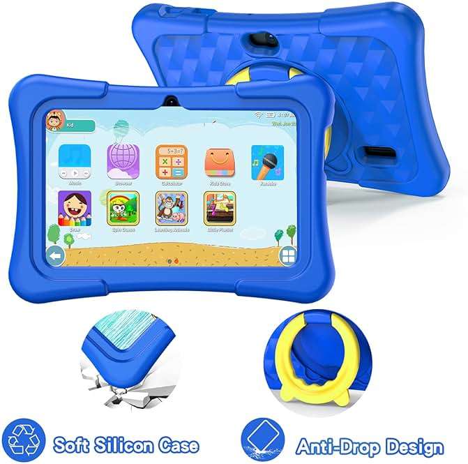 PRITOM 7 inch Tablet for Kids with Solid Case, Kids Tablets 32GB with Parental Control, Pre-Installed Free APPs Games, Educational Toddler Tablet WiFi, Bluetooth, Camera, YouTube Kids - Image 7