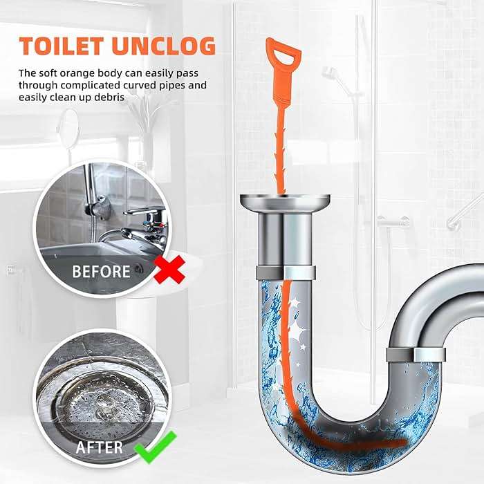 HFLYJPYW 3 Pack 25 Inch Hair Snake Hair Drain Clog Remover Cleaning Tool Drain Opener sink snake Drain Auger Hair Remover Tool For Sewer, Toilet, Shower Kitchen Sink, Bathroom Tub - Image 4