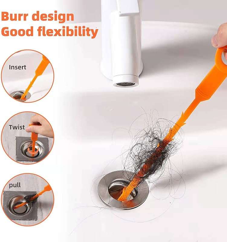 HFLYJPYW 3 Pack 25 Inch Hair Snake Hair Drain Clog Remover Cleaning Tool Drain Opener sink snake Drain Auger Hair Remover Tool For Sewer, Toilet, Shower Kitchen Sink, Bathroom Tub - Image 6