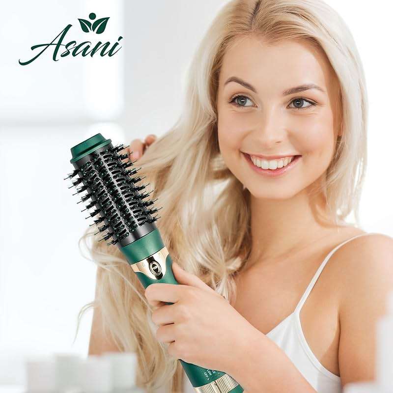 Asani Hot Air Brush - Multipurpose Blow Dryer Brush with Interchangeable Heads, Heated Round Brush for Curling or Straightening, Volumizer and Styling Tool for All Hair Types - Image 7