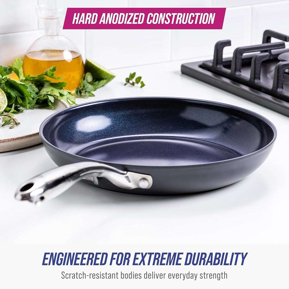 Blue Diamond Cookware Hard Anodized Ceramic Nonstick, 10" Frying Pan Skillet, PFAS-Free, Dishwasher Safe, Oven Safe, Grey - Image 4