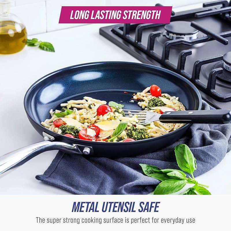 Blue Diamond Cookware Hard Anodized Ceramic Nonstick, 10" Frying Pan Skillet, PFAS-Free, Dishwasher Safe, Oven Safe, Grey - Image 6