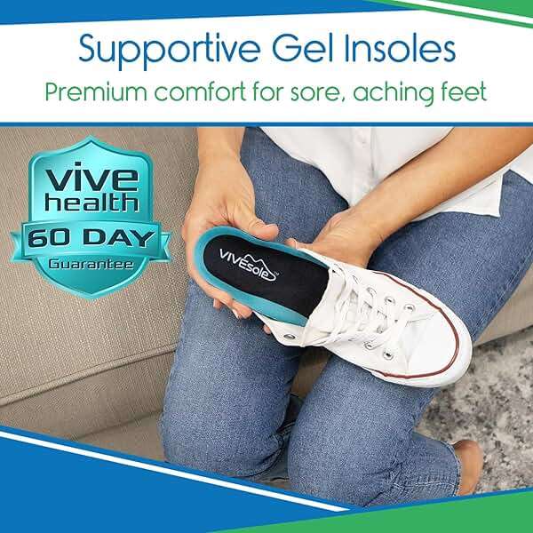 ViveSole Gel Insoles for Men & Women - Shoe Inserts for Walking & Standing All Day - Thin Cushion Soles for Sneakers, Boots - Comfort & Support for Heels, Arch Support, Plantar Fasciitis, Flat Feet - Image 2
