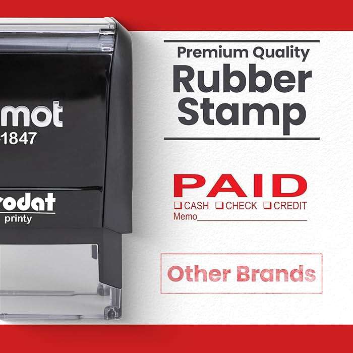 Promot Paid Stamp Self Inking Stamp - Paid Stamp for Office, Accounts Payable Stamp w/Type and Memo - Rubber Stamps for Retail Use, Red Ink Stamp, Self Inking Stamp for Business Supplies - Image 7