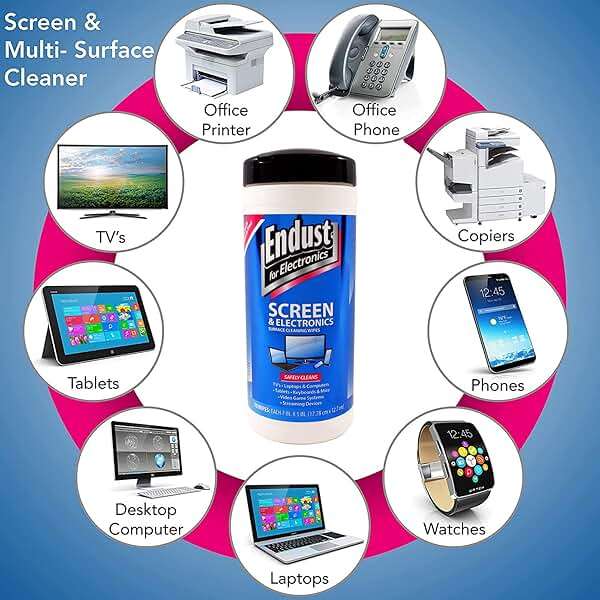 Endust For Electronics Screen Cleaner Wipes, Electronics Surface Cleaning Wipes, For Tablet, E-Reader, Monitor, Laptop, Phone, TV, GPS, Pre-Moistened, Alcohol & Ammonia Free, 140 Count (Pack of 2) (11506+12596) - Image 2