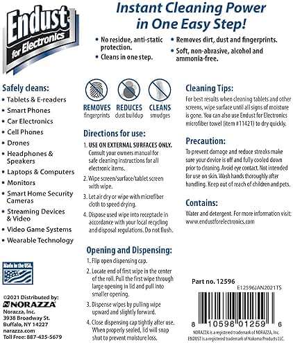 Endust For Electronics Screen Cleaner Wipes, Electronics Surface Cleaning Wipes, For Tablet, E-Reader, Monitor, Laptop, Phone, TV, GPS, Pre-Moistened, Alcohol & Ammonia Free, 140 Count (Pack of 2) (11506+12596) - Image 8