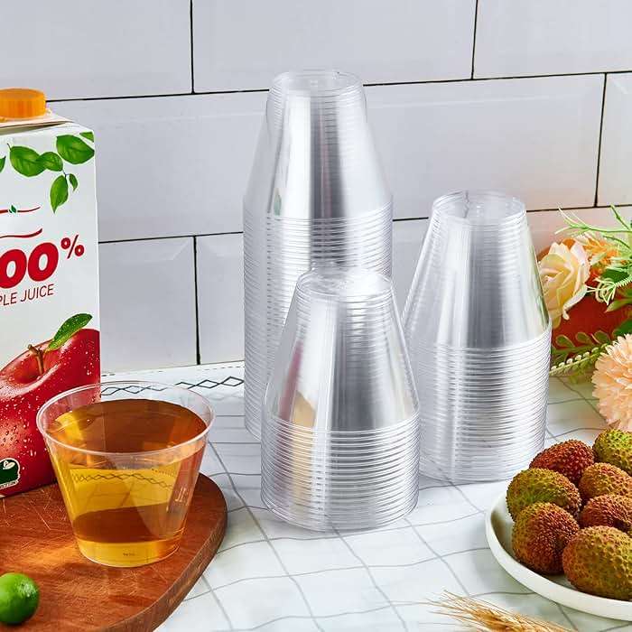 JollyPack 300 Pack Clear Plastic Cups 9 OZ Disposable Heavy-duty Drinking Cups for Christmas, Wedding, Home and Events - Image 7