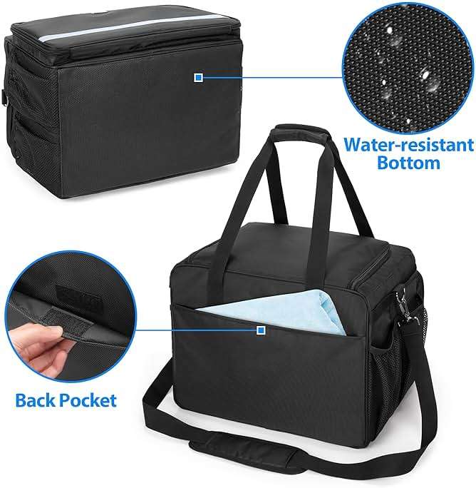 samdew Large Detailing Bag, Detail Organizer for Auto Detailing Supplies Storage, Car Cleaning Caddy for Vehicle Wash Tools, Car Care Box for Detailing Bottles, Towel, Buffer and More, Bag Only - Image 6